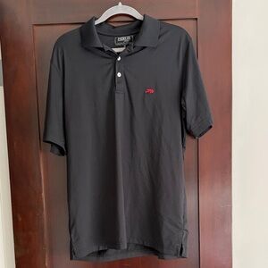 Perlina Black Polo with Red Embroidered Logo